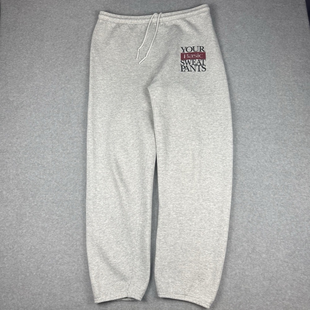 Vintage Hanes Activewear Adult XL Gray - Your Basic Sweat Pants - Made In USA